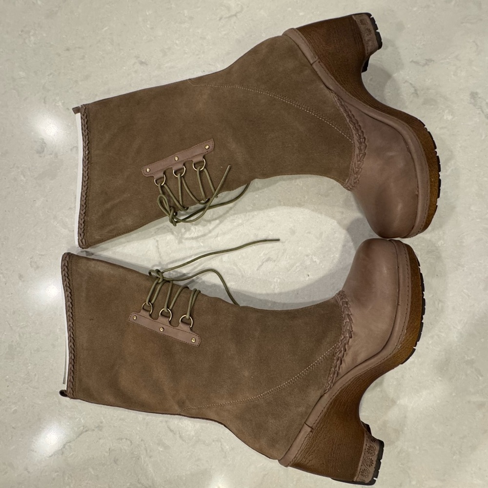 Jambu Brown 3” Wedge Heeled Mid-calf Boots size 8.5